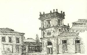 dessin de bernard landelle Gare ferroviaire de Santiago de Compostelle